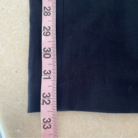 Brooks Brothers Black Pleated Wide-Leg Linen Trousers - 37266 - Picture 10 of 13